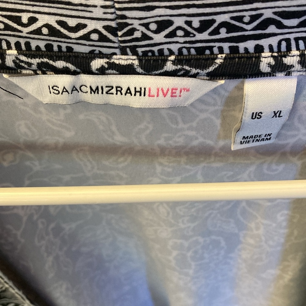 Isaac Mizrahi Black and White long cardigan - Picture 3 of 5